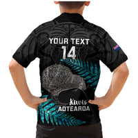 Custom New Zealand Silver Fern Rugby Family Matching Mermaid Dress and Hawaiian Shirt Pacific 2023 Kia Haka Kiwis With Maori Ta Moko LT14 - Polynesian Pride