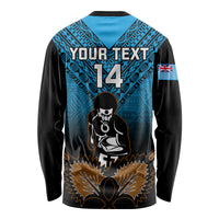 Custom Fiji Tapa Rugby Long Sleeve Shirt Pacific 2023 Go Fijian Bati LT14 - Polynesian Pride