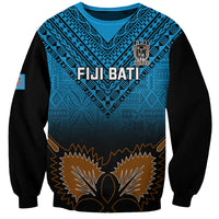 Custom Fiji Tapa Rugby Sweatshirt Pacific 2023 Go Fijian Bati LT14 Unisex Blue - Polynesian Pride