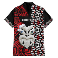 Personalised New Zealand Christmas Family Matching Off Shoulder Short Dress and Hawaiian Shirt Meri Kirihimete Maori Wheku - Taniko Art LT14 - Polynesian Pride