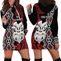 Personalised New Zealand Christmas Hoodie Dress Meri Kirihimete Maori Wheku - Taniko Art