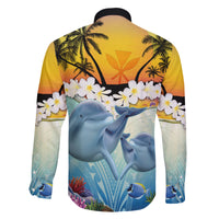 Aloha Hawaii Dolphins Family Matching Long Sleeve Bodycon Dress and Hawaiian Shirt Heart Of The Ocean Tropical Summer Vibes LT14 - Polynesian Pride
