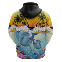 Aloha Hawaii Dolphins Hoodie Heart Of The Ocean Tropical Summer Vibes LT14 - Polynesian Pride