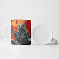 New Zealand and Australia ANZAC Day Ceramic Mug Sliver Fern Kakapo With Golden Wattle Kangaroo - Polynesian Pride