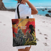 New Zealand and Australia ANZAC Day Tote Bag Sliver Fern Kakapo With Golden Wattle Kangaroo - Polynesian Pride
