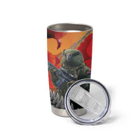 New Zealand and Australia ANZAC Day Tumbler Cup Sliver Fern Kakapo With Golden Wattle Kangaroo LT14 - Polynesian Pride