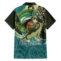 Aotearoa Tangaroa Atua Family Matching Off Shoulder Maxi Dress and Hawaiian Shirt New Zealand God Of The Ocean LT14 - Polynesian Pride