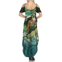 Aotearoa Tangaroa Atua Family Matching Summer Maxi Dress and Hawaiian Shirt New Zealand God Of The Ocean LT14 - Polynesian Pride