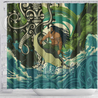 Aotearoa Tangaroa Atua Shower Curtain New Zealand God Of The Ocean LT14 - Polynesian Pride