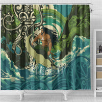 Aotearoa Tangaroa Atua Shower Curtain New Zealand God Of The Ocean LT14 - Polynesian Pride