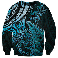 New Zealand Lizard Sweatshirt Silver Fern Aotearoa Maori Blue Version