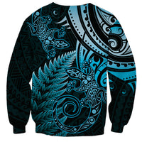 New Zealand Lizard Sweatshirt Silver Fern Aotearoa Maori Blue Version
