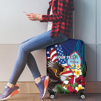 Personalised United States And Guam Luggage Cover USA Eagle With Guahan Seal Tropical Vibes