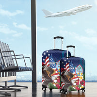 Personalised United States And Guam Luggage Cover USA Eagle With Guahan Seal Tropical Vibes