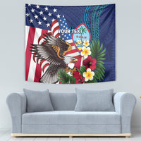 Personalised United States And Guam Tapestry USA Eagle With Guahan Seal Tropical Vibes
