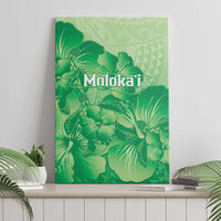Aloha Hawaii Molokai Island Canvas Wall Art Hibiscus Tribal Honu Hawaiian Tattoo Green