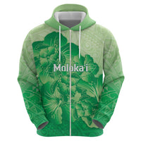 Aloha Hawaii Molokai Island Hoodie Hibiscus Tribal Honu Hawaiian Tattoo Green