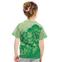 Aloha Hawaii Molokai Island Kid T Shirt Hibiscus Tribal Honu Hawaiian Tattoo Green