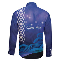 Personalised Matariki New Zealand Family Matching Off The Shoulder Long Sleeve Dress and Hawaiian Shirt Maori New Year Galaxy Koru Pattern
