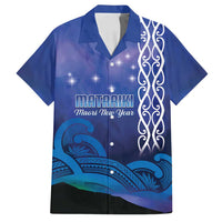 Personalised Matariki New Zealand Family Matching Puletasi and Hawaiian Shirt Maori New Year Galaxy Koru Pattern