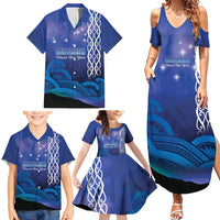 Personalised Matariki New Zealand Family Matching Summer Maxi Dress and Hawaiian Shirt Maori New Year Galaxy Koru Pattern