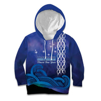 Personalised Matariki New Zealand Kid Hoodie Maori New Year Galaxy Koru Pattern