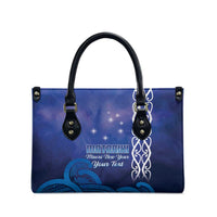 Personalised Matariki New Zealand Leather Bag Maori New Year Galaxy Koru Pattern - Polynesian Pride