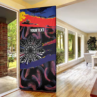 Philippines Sun Tattoo Door Cover Feathers Filipinas Grunge Style Black