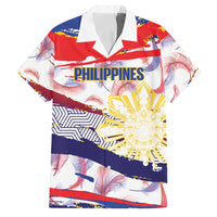 Philippines Sun Tattoo Family Matching Off Shoulder Short Dress and Hawaiian Shirt Feathers Filipinas Grunge Style White