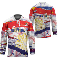 Philippines Sun Tattoo Hockey Jersey Feathers Filipinas Grunge Style White