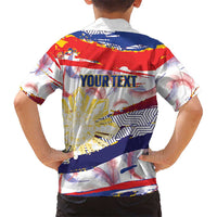 Philippines Sun Tattoo Kid Hawaiian Shirt Feathers Filipinas Grunge Style White