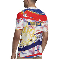 Philippines Sun Tattoo Rugby Jersey Feathers Filipinas Grunge Style White