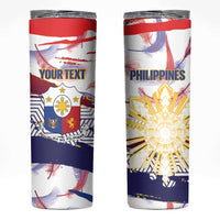 Philippines Sun Tattoo Skinny Tumbler Feathers Filipinas Grunge Style White