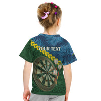 Personalised Solomon Islands Darts Kid T Shirt Tropical Leaves Melanesian Pattern