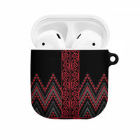 Red Aotearoa Mangopare Kowhaiwhai Niho Taniwha AirPods Case Maori New Zealand LT14 Red - Polynesian Pride