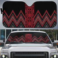 Red Aotearoa Mangopare Kowhaiwhai Niho Taniwha Auto Sun Shade Maori New Zealand - Polynesian Pride