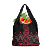 Red Aotearoa Mangopare Kowhaiwhai and Niho Taniwha Grocery Bag Maori New Zealand LT14 1-pack One Size Red - Polynesian Pride