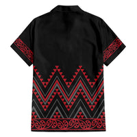 Red Aotearoa Mangopare Kowhaiwhai and Niho Taniwha Hawaiian Shirt Maori New Zealand