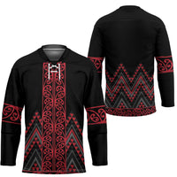 Red Aotearoa Mangopare Kowhaiwhai Niho Taniwha Hockey Jersey Maori New Zealand - Polynesian Pride