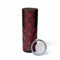 Red Aotearoa Mangopare Kowhaiwhai and Niho Taniwha Skinny Tumbler Maori New Zealand LT14 - Polynesian Pride