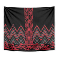 Red Aotearoa Mangopare Kowhaiwhai and Niho Taniwha Tapestry Maori New Zealand