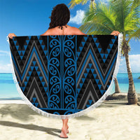Blue Aotearoa Mangopare Kowhaiwhai and Niho Taniwha Beach Blanket Maori New Zealand