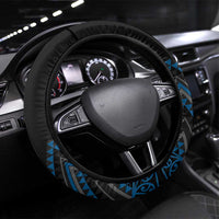 Blue Aotearoa Mangopare Kowhaiwhai and Niho Taniwha Steering Wheel Cover Maori New Zealand LT14 Universal Fit Blue - Polynesian Pride