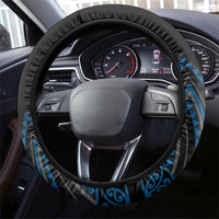 Blue Aotearoa Mangopare Kowhaiwhai and Niho Taniwha Steering Wheel Cover Maori New Zealand LT14 - Polynesian Pride