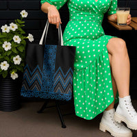 Blue Aotearoa Mangopare Kowhaiwhai Niho Taniwha Tote Bag Maori New Zealand - Polynesian Pride