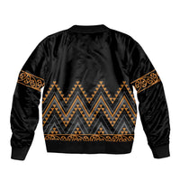 Gold Aotearoa Mangopare Kowhaiwhai and Niho Taniwha Bomber Jacket Maori New Zealand LT14 - Polynesian Pride