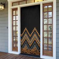 Gold Aotearoa Mangopare Kowhaiwhai Niho Taniwha Door Cover Maori New Zealand - Polynesian Pride
