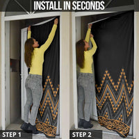 Gold Aotearoa Mangopare Kowhaiwhai Niho Taniwha Door Cover Maori New Zealand - Polynesian Pride