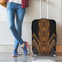 Gold Aotearoa Mangopare Kowhaiwhai and Niho Taniwha Luggage Cover Maori New Zealand