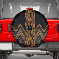 Gold Aotearoa Mangopare Kowhaiwhai and Niho Taniwha Spare Tire Cover Maori New Zealand